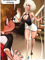 Pretty good cartoon porn comics with the hot mommy flashing the girl's butt to seduce young lad