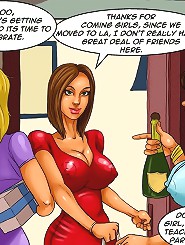Hot cartoon porn pics with horny ladies fucking with black toy cock