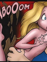 Jkr comix. Cartoon girl protect people from hurting
