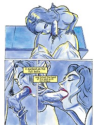 Horny cartoon lesbians lick each over and inserting fingers in wet comic pussy