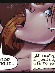 Adult comics. Mister Linch made use of his telepathy to mask the pain sensation and shifted his joy directly into me